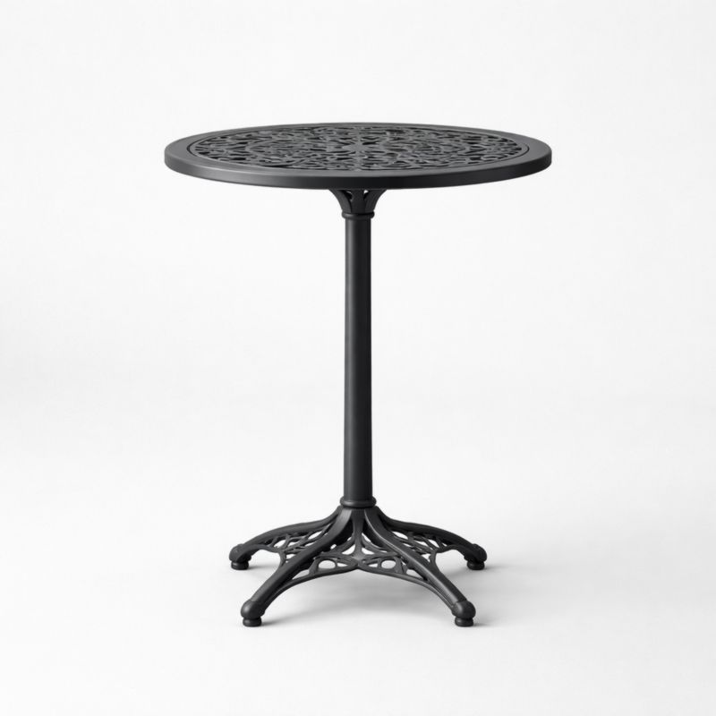 Tavolo rotondo nero in ghisa, diametro 60 cm, altezza 70 cm