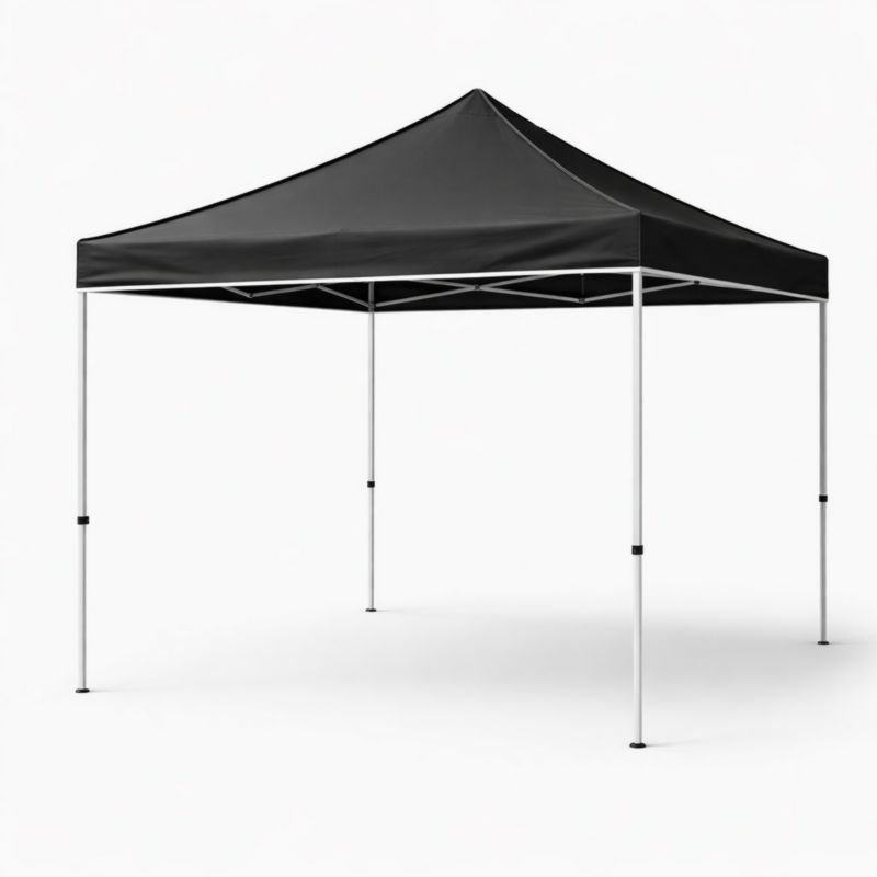 Tenda pieghevole nera 3x3 m in alluminio e tessuto di poliestere