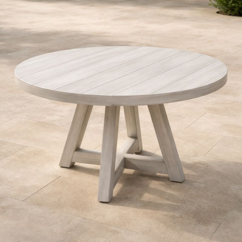 Tavolo rotondo per esterni in legno grigio Ø120 cm