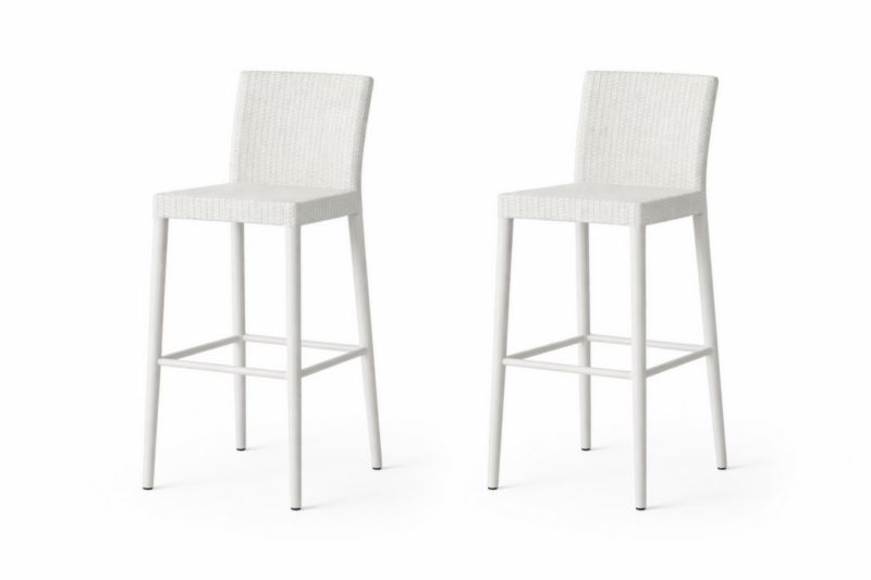 Set di 2 sgabelli da bar in alluminio e polietilene bianchi