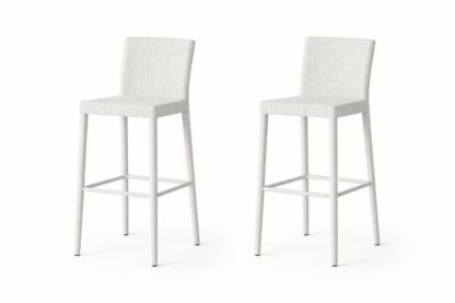 Set di 2 sgabelli da bar in alluminio e polietilene bianchi