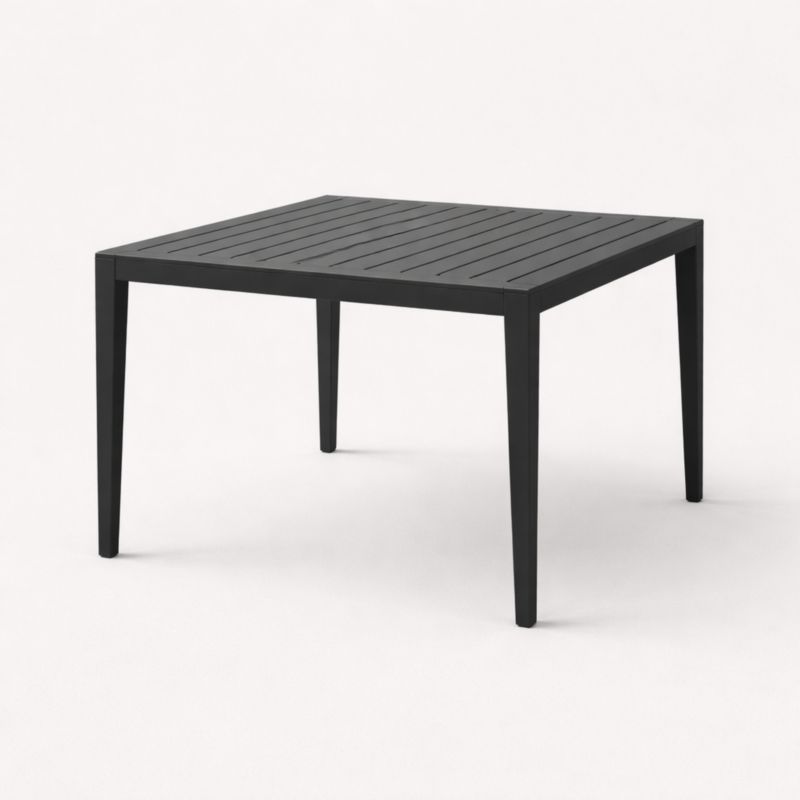 Tavolo da Esterno in Alluminio Nero 90x90x75 cm