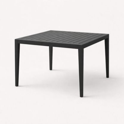 Tavolo da Esterno in Alluminio Nero 90x90x75 cm