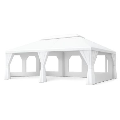 Tenda bianca 6x4 m in fibra di poliestere con struttura in acciaio