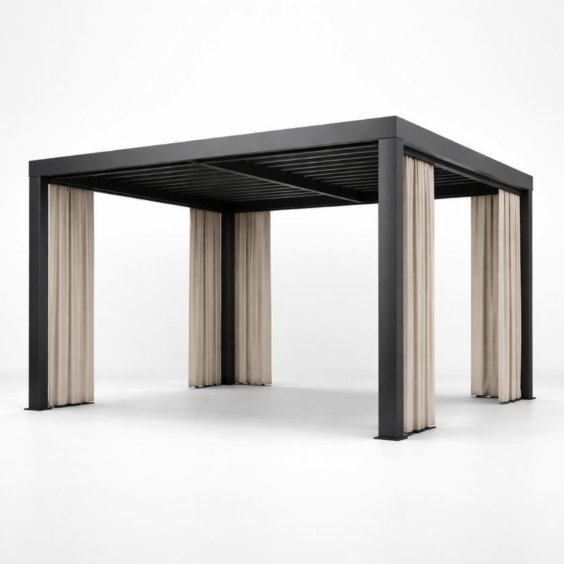 Gazebo in Alluminio con Tende Beige 400x400x250 cm