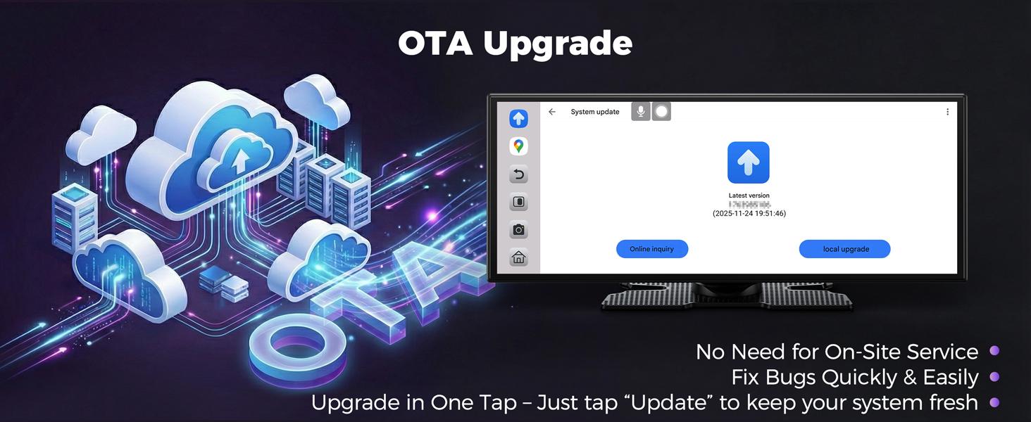 LAMTTO 11" AI Car Screen: Gemini+Offline GPS+Apps | Not Just CarPlay - Open Android 15 4GB+64G