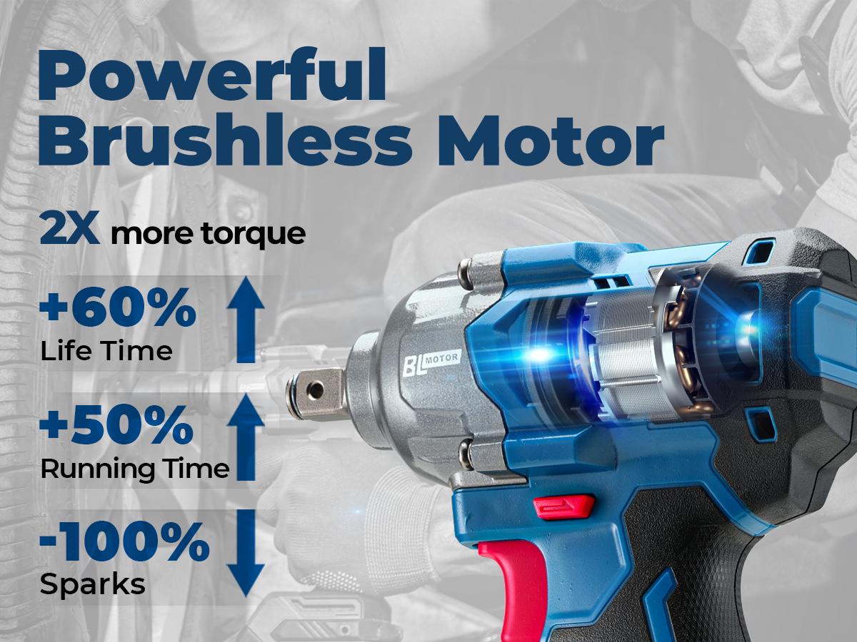 【5-year warranty】Dong Cheng 20V Max Cordless Impact Wrench 1/2", High Torque 360 ft-lbs, with 3 Mode Speed, 2*4.0Ah Battery and Charger, Brushless Power Impact Gun for Car Tires, Includes 4 Impact Sockets and Kit Bag Power Impact Driver Heavy Duty Tool 【5-year warranty】Dong Cheng 20V Max Cordless Impact Wrench 1/2", High Torque 360 ft-lbs, with 3 Mode Speed, 2*4.0Ah Battery and Charger, Brushless Power Impact Gun for Car Tires, Includes 4 Impact Sockets and Kit Bag Power Impact Driver Heavy Duty Tool