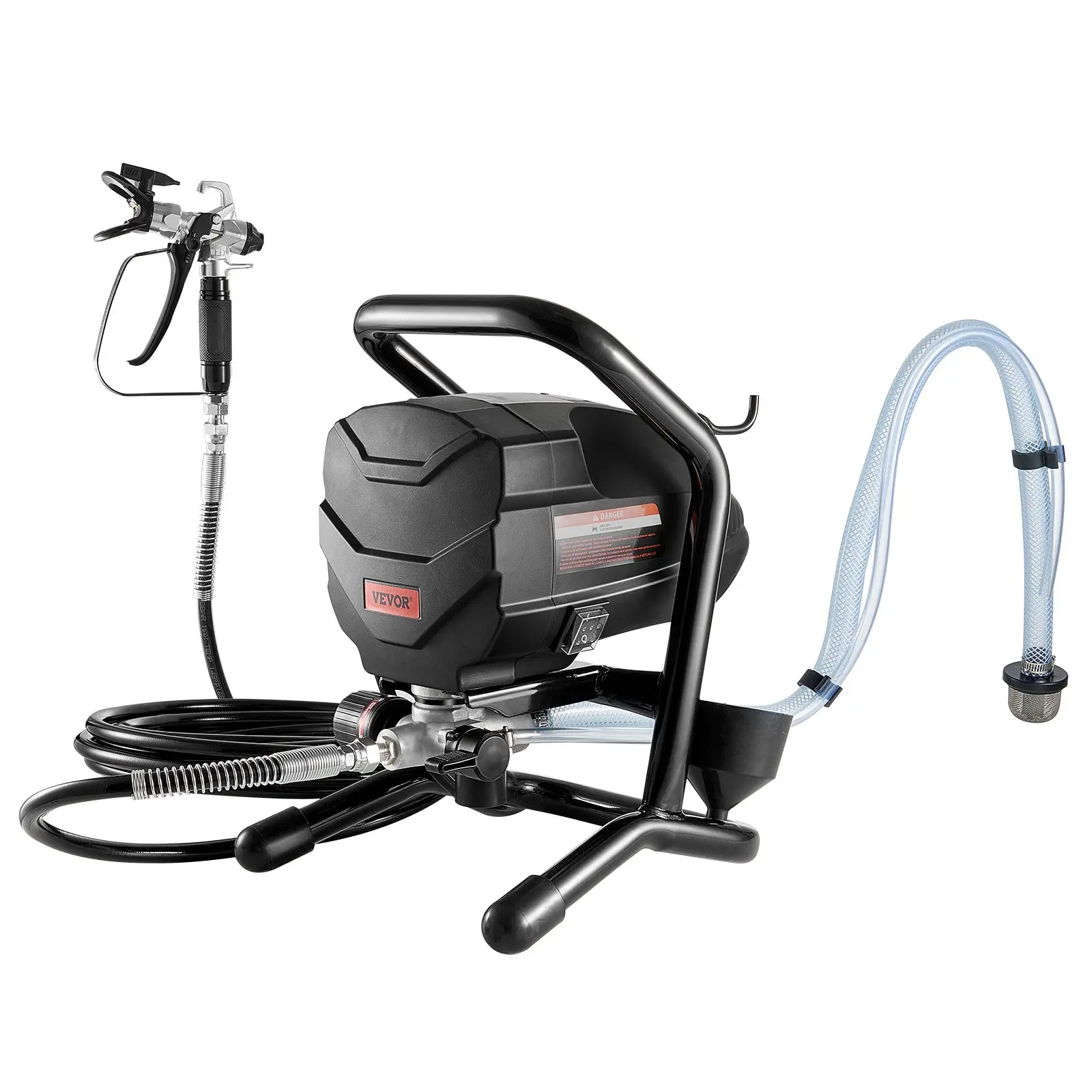 Pulverizador de pintura sin aire de 3000 PSI y 750 W para muebles y cercas de interiores y exteriores del hogar, pulverizador de pintura de mano con manguera.