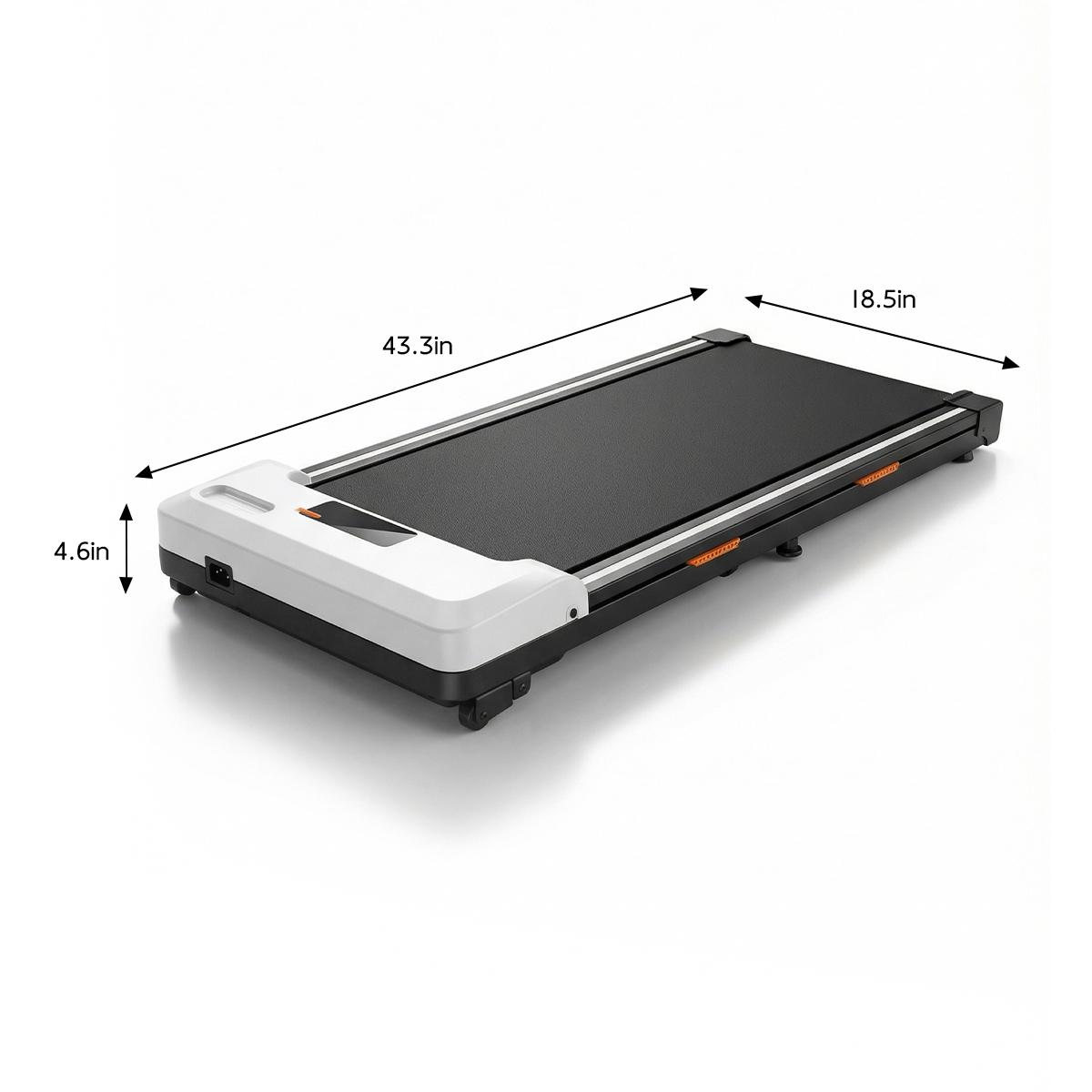 【Adjustable Incline】TKW Treadmill, Low-Noise Motor Walking Pad, 300lbs Weight Capacity, Remote Control & Wheels for Easy mobility, Dual Shock-Absorption System，Compact Walking Pad for Home & Office Use