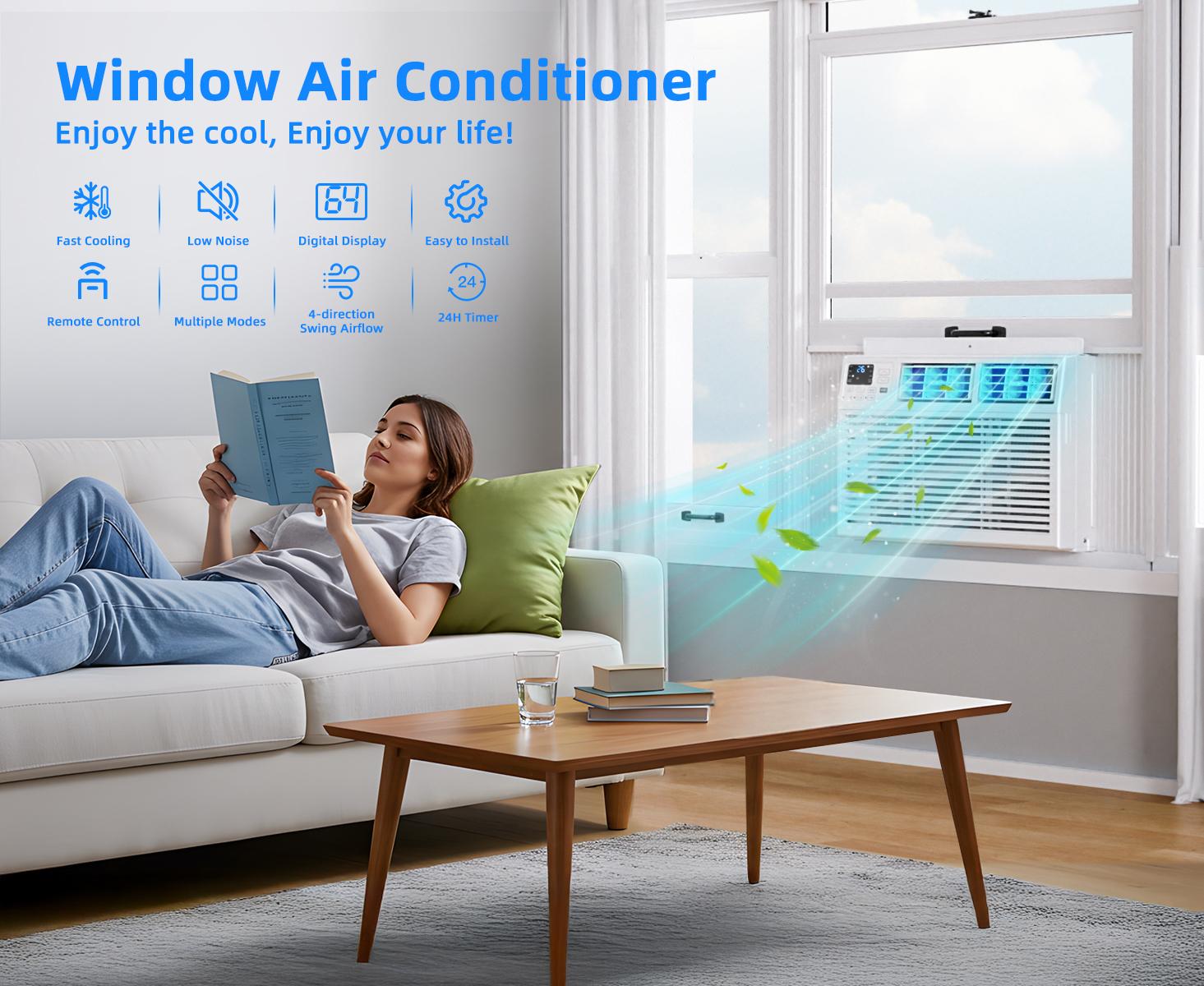 Antarctic Star 5,000-14,000 BTU Small Window Air Conditioner AC Unit Cools up to 350 Sq.Ft. with 7 Modes, Ultra-quiet Air Conditioner Window Unit with Remote Control, Easy to Install, Energy Saving, White Antarctic Star 5,000-14,000 BTU Small Window Air Conditioner AC Unit Cools up to 350 Sq.Ft. with 7 Modes, Ultra-quiet Air Conditioner Window Unit with Remote Control, Easy to Install, Energy Saving, White