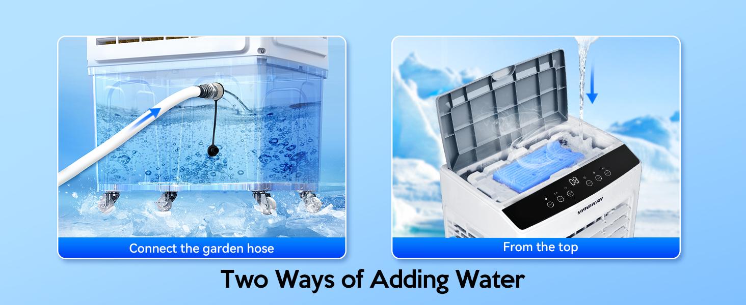 Evaporative Air Cooler, VAGKRI 2800CFM-3100CFM Swamp Cooler, 120°Oscillation Air Cooler with Remote Control, 24H Timer, 3 Modes & Wind Speeds for Outdoor Indoor Use, 9.2Gallon (link B) Evaporative Air Cooler, VAGKRI 2800CFM-3100CFM Swamp Cooler, 120°Oscillation Air Cooler with Remote Control, 24H Timer, 3 Modes & Wind Speeds for Outdoor Indoor Use, 9.2Gallon (link B)