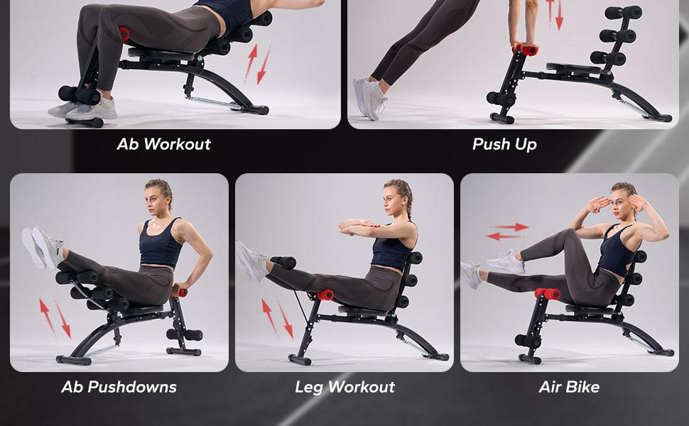 Merach Adjustable Weight Bench for Full Body Workout, Press Bench of Home Gym Strength Training, Exercise Machine for ab, arm, leg SpringStatements