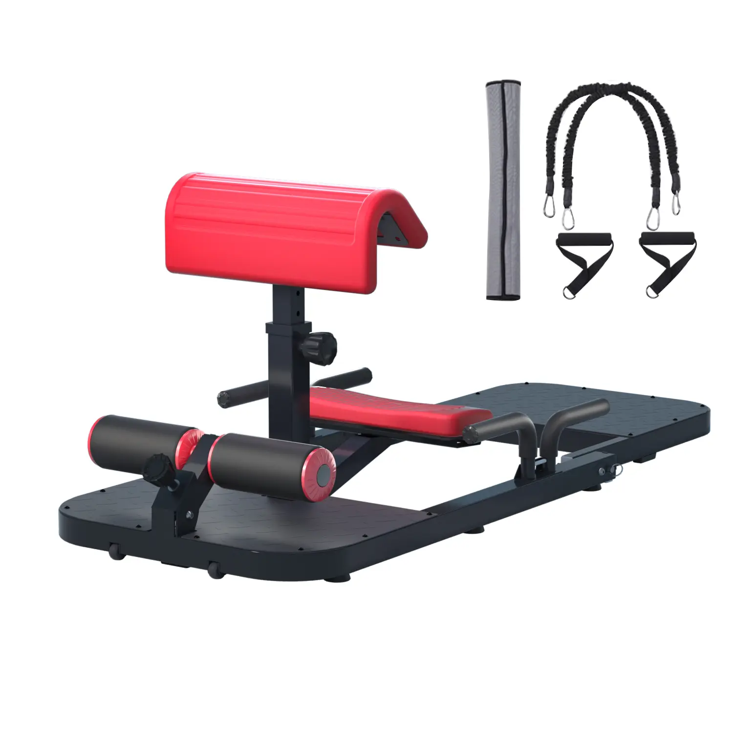 Máquina de Hip Thrust con Alta Resistencia y Almohadilla Protectora — Cojín 3D de Poliuretano de Alta Densidad — Equipo Premium para Sentadillas y Gimnasio en Casa — Incluye Asas para Ejercitar los Brazos (Negro) — Equipo Abdominal Ajustable