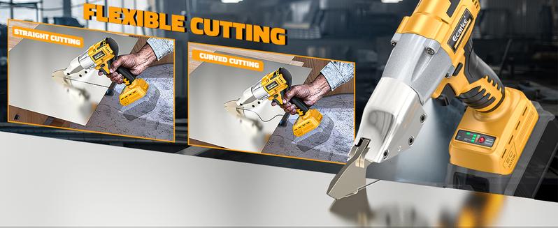 Sheet Metal Cutter Compatible with Dewalt 20v, Battery Not Included, Sheet Metal Nibbler - 221 Ft-Lbs Torque Metal Shears - Cuts 18GA Material for Steel, Leather & Carpet - with 360 Degree Pivoting Head Sheet Metal Cutter Compatible with Dewalt 20v, Battery Not Included, Sheet Metal Nibbler - 221 Ft-Lbs Torque Metal Shears - Cuts 18GA Material for Steel, Leather & Carpet - with 360 Degree Pivoting Head