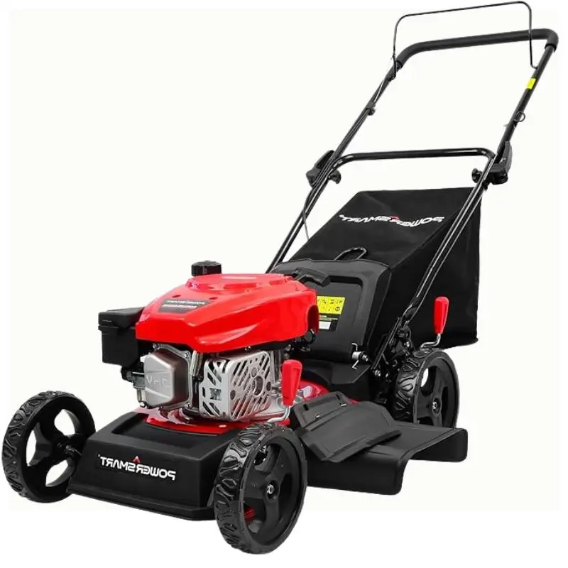 Cortacésped a gasolina PowerSmart, motor de 144 cc, 18/21 pulgadas, modelo 3 en 1 de empuje (Walk-Behind), aceite incluido — SpringTok (DV8618P/DV8621P)