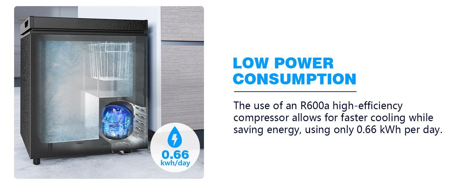 COWSAR 1.8 Cu.Ft Chest Freezer with Removable Basket and Bottom Defrost Water Drain Freestanding Top Open Door, Deep Freezer, Icebox, Cold Storage, Food Preservation, Mini Freezer with Adjustable 7 Thermostat for Home/Apartment, Black