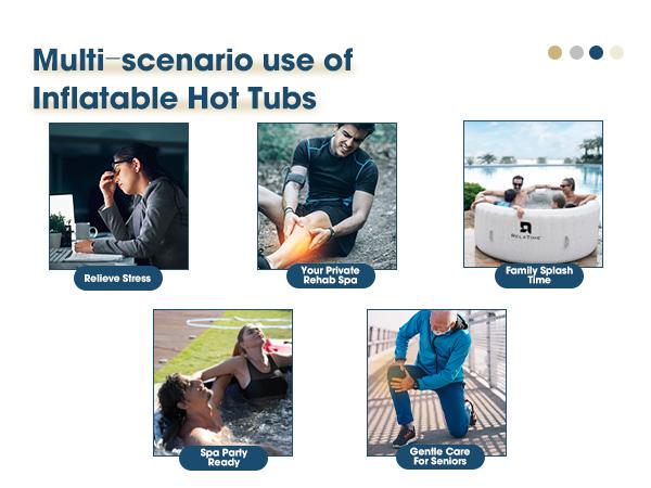 4 to 6 Person Inflatable Hot Tub,Inflatable Square Spa Portable Outdoor Hottub,130 Soothing Bubble Air Jets,Insulation Cover(Energy-Saving) FathersDayGift 4 to 6 Person Inflatable Hot Tub,Inflatable Square Spa Portable Outdoor Hottub,130 Soothing Bubble Air Jets,Insulation Cover(Energy-Saving) FathersDayGift