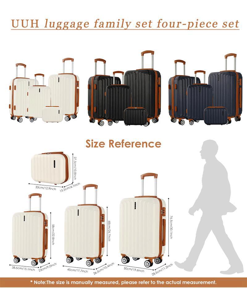 UUH luggage sets(3pcs/4pcs/6pcs/7pcs/8pcs/9pcs) with TSA Locks - suitcase for travel, Hardshell Luggage TSA Lock Spinner Wheels Hardshell Lightweight