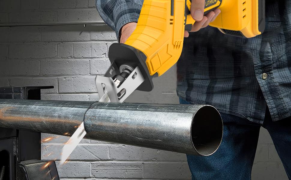 Reciprocating Saw One Handed Recip Kit for DeWalt 20V MAX Battery, 3 Variable Speed, Brushless Tool-Free Blade Change, 4 Saw Blades for Metal Wood PVC Cutting Reciprocating Saw One Handed Recip Kit for DeWalt 20V MAX Battery, 3 Variable Speed, Brushless Tool-Free Blade Change, 4 Saw Blades for Metal Wood PVC Cutting