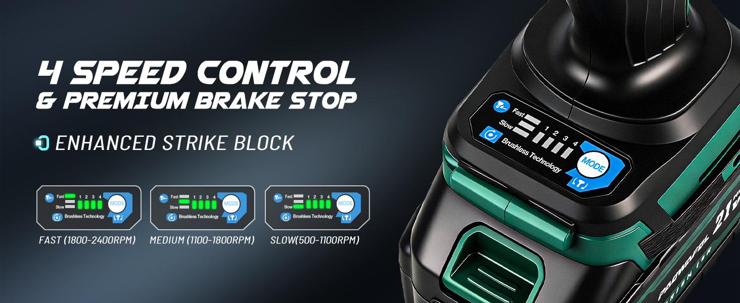 PAOWAFOL 3 in 1 Cordless Impact Wrench,Electric brushless impact wrench with 2×4.0 Battery,Sockets,Drills,Screws-Ideal for Car&Home,Gift for family