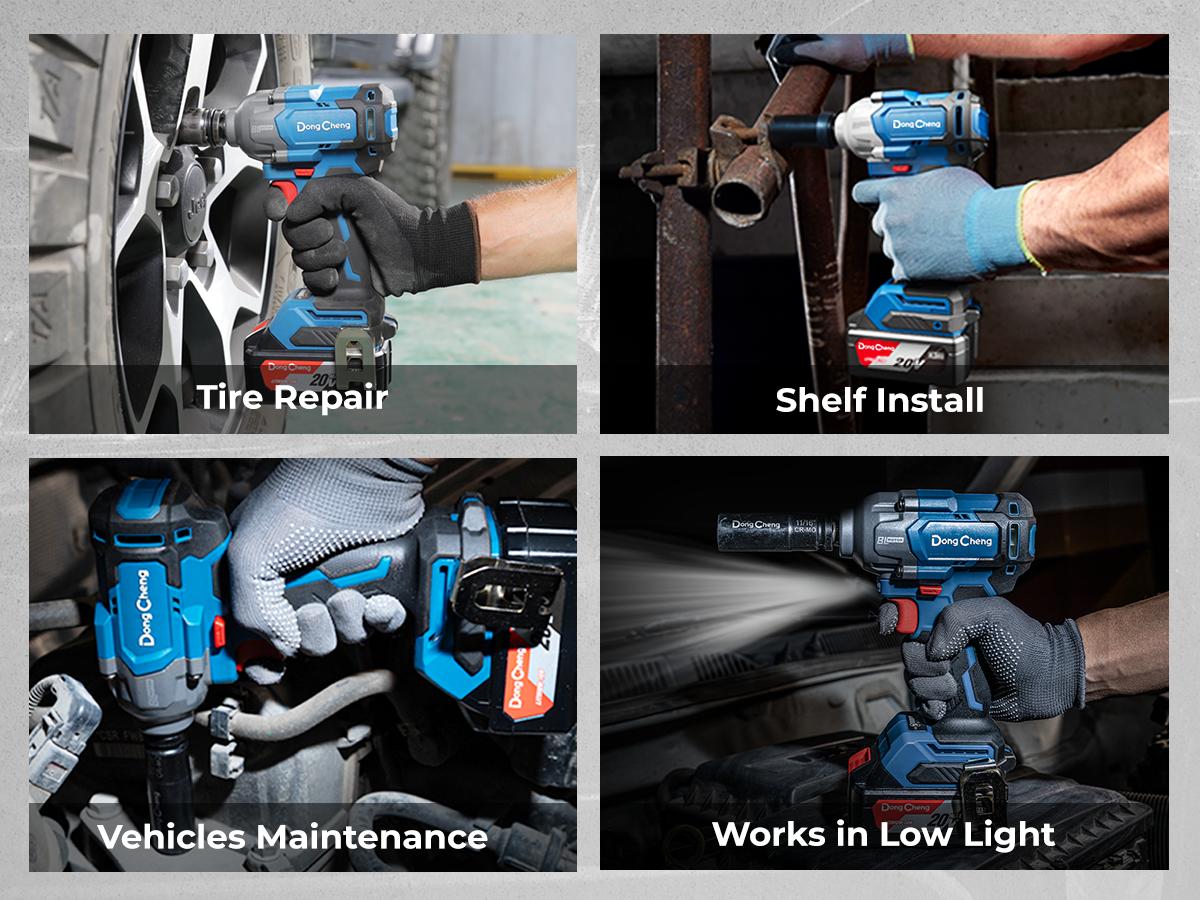 【5-year warranty】Dong Cheng 20V Max Cordless Impact Wrench 1/2", High Torque 360 ft-lbs, with 3 Mode Speed, 2*4.0Ah Battery and Charger, Brushless Power Impact Gun for Car Tires, Includes 4 Impact Sockets and Kit Bag Power Impact Driver Heavy Duty Tool 【5-year warranty】Dong Cheng 20V Max Cordless Impact Wrench 1/2", High Torque 360 ft-lbs, with 3 Mode Speed, 2*4.0Ah Battery and Charger, Brushless Power Impact Gun for Car Tires, Includes 4 Impact Sockets and Kit Bag Power Impact Driver Heavy Duty Tool
