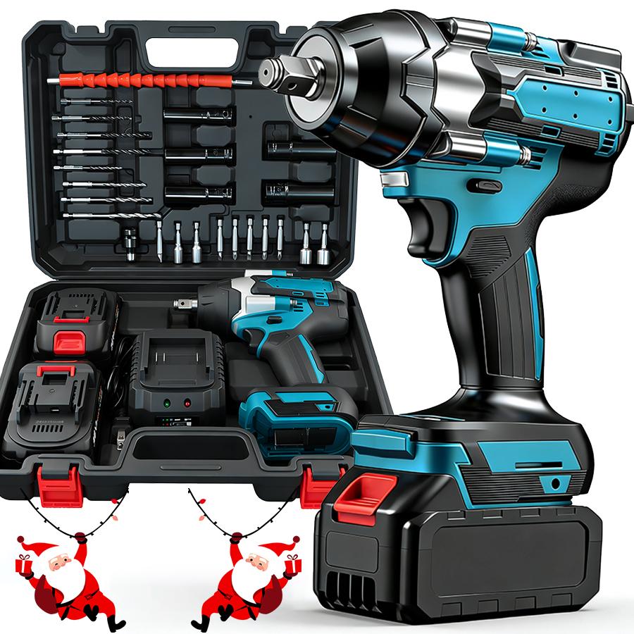 750N.m Cordless impact Electric Wrenches, All-Metal Electric Wrenches with 2 * 3.0Mah, 3-IN-1 Electric impact Wrench with 5 Sleeves, High Torque 1/2 Electric Wrenches 750N.m Cordless impact Electric Wrenches, All-Metal Electric Wrenches with 2 * 3.0Mah, 3-IN-1 Electric impact Wrench with 5 Sleeves, High Torque 1/2 Electric Wrenches