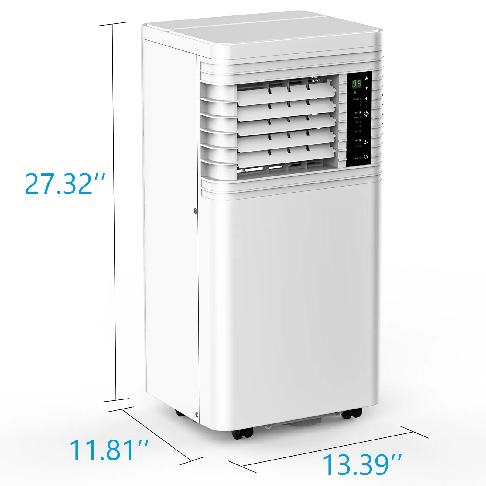 Acondicionador de aire portátil de 8000 BTU: enfría hasta 350 pies cuadrados, 4 modos, con control remoto, pantalla LED, temporizador de 24 horas y kit de instalación para el hogar, la oficina o dormitorios (Blanco)