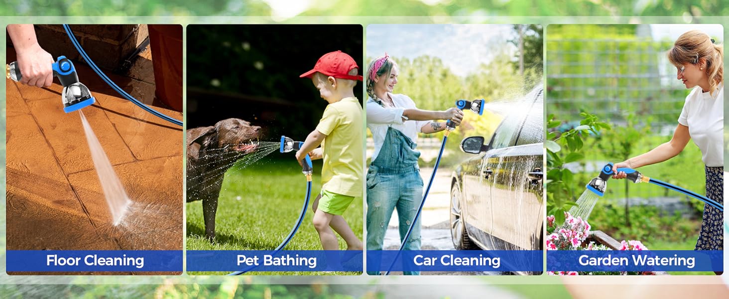 Retractable Hose Reel, Garden Hose Reel with 10-Function Sprayer Nozzle, Length Lock, Auto Rewind, 180&deg; Swivel, (5/8" x 82ft)/(1/2" x 100ft)/(1/2" x 125ft), for Yard Cleaning Plant Watering Lawncare
