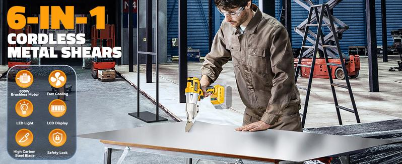 Sheet Metal Cutter Compatible with Dewalt 20v, Battery Not Included, Sheet Metal Nibbler - 221 Ft-Lbs Torque Metal Shears - Cuts 18GA Material for Steel, Leather & Carpet - with 360 Degree Pivoting Head Sheet Metal Cutter Compatible with Dewalt 20v, Battery Not Included, Sheet Metal Nibbler - 221 Ft-Lbs Torque Metal Shears - Cuts 18GA Material for Steel, Leather & Carpet - with 360 Degree Pivoting Head