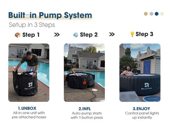 4 to 6 Person Inflatable Hot Tub,Inflatable Square Spa Portable Outdoor Hottub,130 Soothing Bubble Air Jets,Insulation Cover(Energy-Saving) FathersDayGift 4 to 6 Person Inflatable Hot Tub,Inflatable Square Spa Portable Outdoor Hottub,130 Soothing Bubble Air Jets,Insulation Cover(Energy-Saving) FathersDayGift