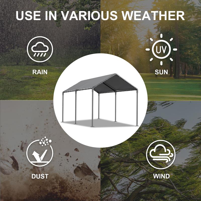 Grezone Outdoor Carport 10x20ft Heavy Duty Car Tent,Portable Garage Canopy Storage Shed,Car Shelter,All-Season Tarp Tent for Car,Party Boats Wind Protection