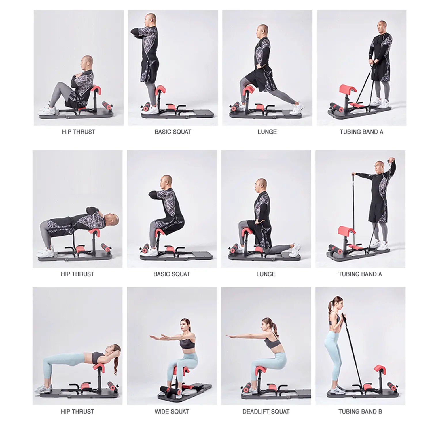 Máquina de Hip Thrust con Alta Resistencia y Almohadilla Protectora — Cojín 3D de Poliuretano de Alta Densidad — Equipo Premium para Sentadillas y Gimnasio en Casa — Incluye Asas para Ejercitar los Brazos (Negro) — Equipo Abdominal Ajustable