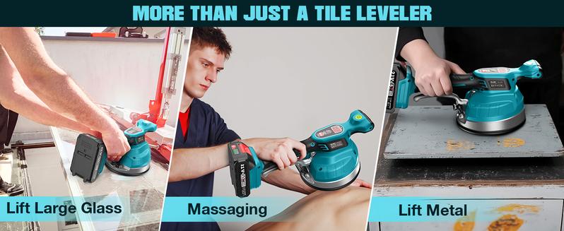 Seesii KP-160B Tile Vibration Tool, Cordless Tile Vibration Leveling Machine with 2×2000mAh Batteries, 160mm Large Suction Strong Grip, 12-Speed Adjustable Tile Tools for Floor/for the Pro and DIY fathersdaygift Outdoorfun Seesii KP-160B Tile Vibration Tool, Cordless Tile Vibration Leveling Machine with 2×2000mAh Batteries, 160mm Large Suction Strong Grip, 12-Speed Adjustable Tile Tools for Floor/for the Pro and DIY fathersdaygift Outdoorfun
