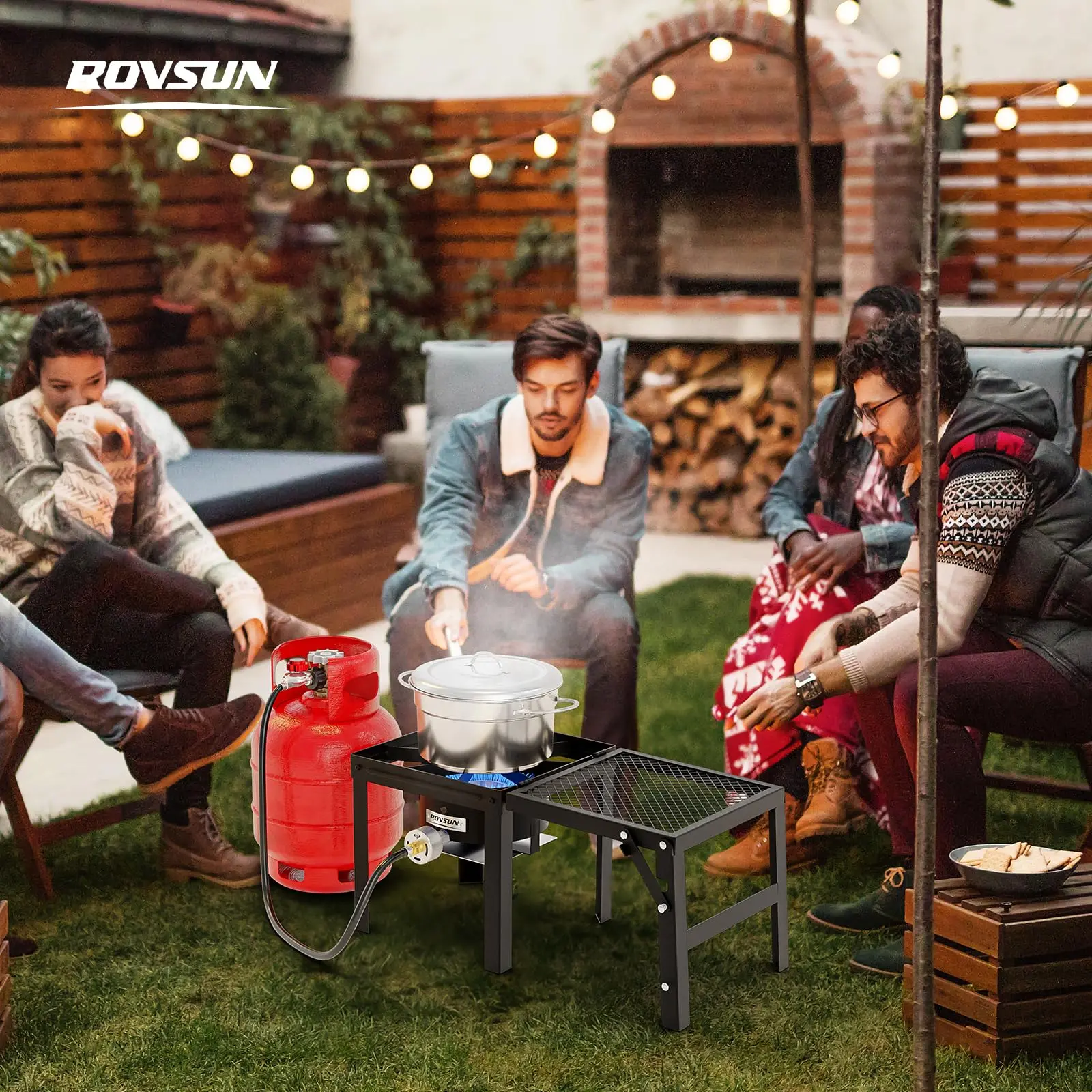Quemador de propano de alta presión de 100,000 BTU con estante lateral plegable — Estufa de gas individual con regulador para cocina al aire libre, camping, eventos al aire libre, freír pavos, hervir mariscos y elaboración casera de bebidas