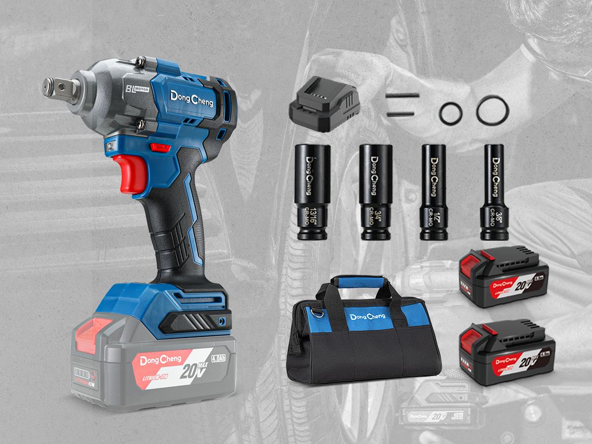 【5-year warranty】Dong Cheng 20V Max Cordless Impact Wrench 1/2", High Torque 360 ft-lbs, with 3 Mode Speed, 2*4.0Ah Battery and Charger, Brushless Power Impact Gun for Car Tires, Includes 4 Impact Sockets and Kit Bag Power Impact Driver Heavy Duty Tool 【5-year warranty】Dong Cheng 20V Max Cordless Impact Wrench 1/2", High Torque 360 ft-lbs, with 3 Mode Speed, 2*4.0Ah Battery and Charger, Brushless Power Impact Gun for Car Tires, Includes 4 Impact Sockets and Kit Bag Power Impact Driver Heavy Duty Tool