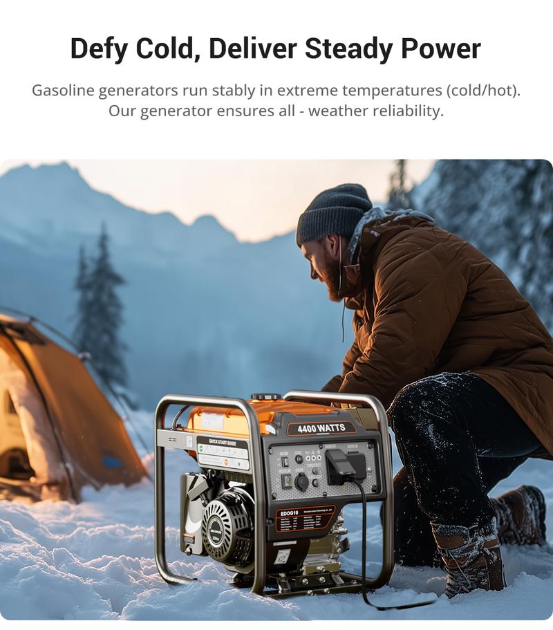 (Ships Within 24H) Efurden 4400 Watts Off-Grid Portable Generator Outdoor Power Equipment, Open Frame Inverter Generator with ECO Mode, Gas Powered, Quiet Operation, Emergency Home Backup, RV Ready