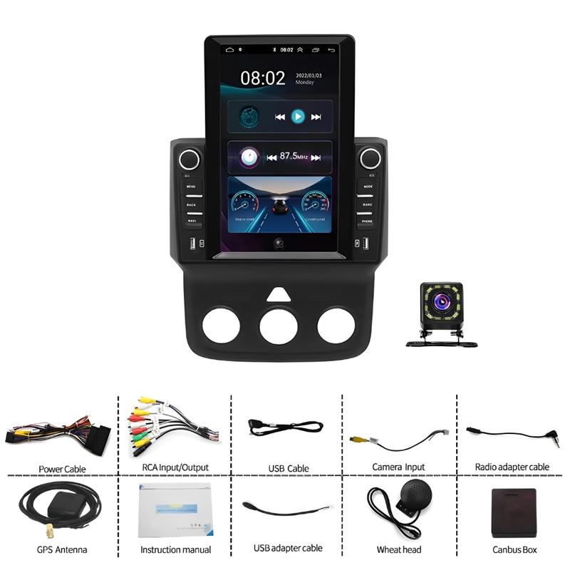 9.7"  Car Touch Radio for Dodge RAM 2013&ndash;2018 &ndash; with Wireless CarPlay screen /Android Auto + 12LED Backup Camera，with GPS, Bluetooth, DSP, FM Stereo