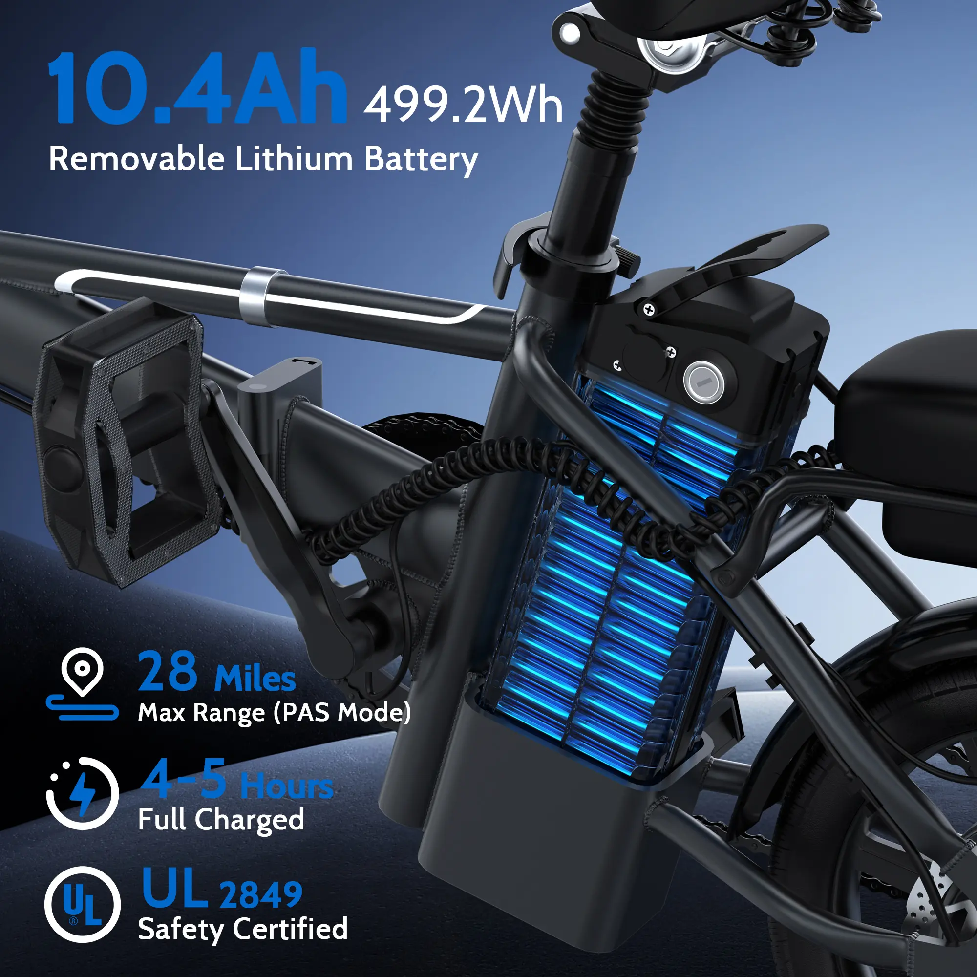 Mini bicicleta eléctrica de 14" | Cuadro de aluminio puro de 500 W (750 W de pico) | Velocidad máxima de 22 mph | Autonomía de hasta 40 millas.