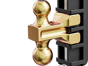 LOCAME Adjustable Trailer Hitch, Fits 2-Inch Receiver, 6-8Inch Drop/Rise Drop Hitch, 25,000 LBS GTW-Tow Hitch for Heavy Duty Truck, Solid Ball Mount, LC0076