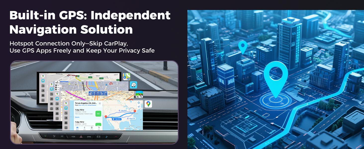 LAMTTO 11" AI Car Screen: Gemini+Offline GPS+Apps | Not Just CarPlay - Open Android 15 4GB+64G