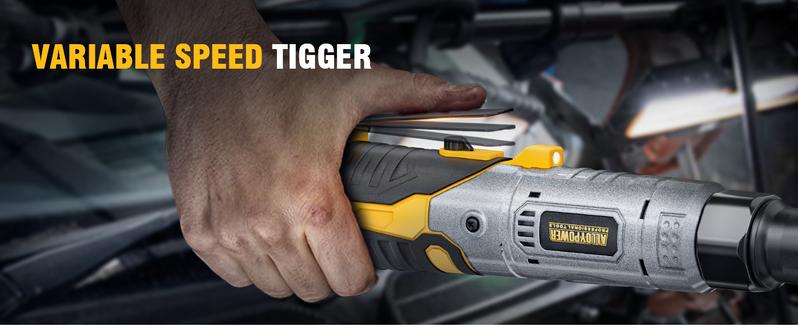 3/8" Cordless Ratchet Wrench Set, 60FT-LBS(80N.m) Electric Ratchet, 12V Extended Power Ratchet Wrench with Variable Speed, 6 Sockets, LED Light, 1/4" Adapter,1/2" Adapter,2 Batteries, Best Christmas and New Year Gift Ideas for Everyone