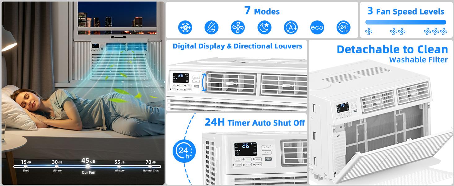 Antarctic Star 5,000-14,000 BTU Small Window Air Conditioner AC Unit Cools up to 350 Sq.Ft. with 7 Modes, Ultra-quiet Air Conditioner Window Unit with Remote Control, Easy to Install, Energy Saving, White Antarctic Star 5,000-14,000 BTU Small Window Air Conditioner AC Unit Cools up to 350 Sq.Ft. with 7 Modes, Ultra-quiet Air Conditioner Window Unit with Remote Control, Easy to Install, Energy Saving, White