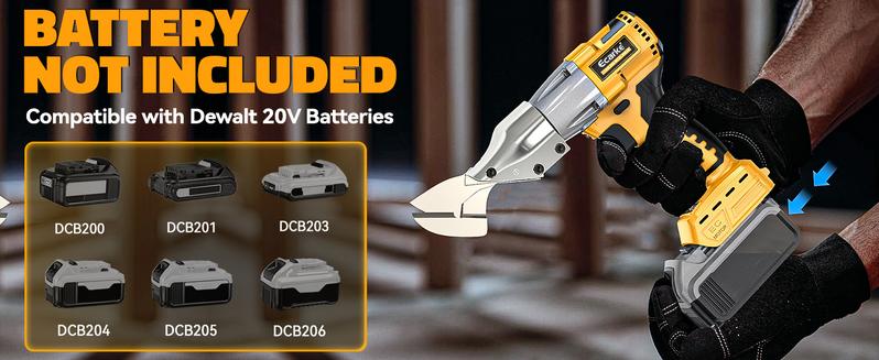Sheet Metal Cutter Compatible with Dewalt 20v, Battery Not Included, Sheet Metal Nibbler - 221 Ft-Lbs Torque Metal Shears - Cuts 18GA Material for Steel, Leather & Carpet - with 360 Degree Pivoting Head Sheet Metal Cutter Compatible with Dewalt 20v, Battery Not Included, Sheet Metal Nibbler - 221 Ft-Lbs Torque Metal Shears - Cuts 18GA Material for Steel, Leather & Carpet - with 360 Degree Pivoting Head
