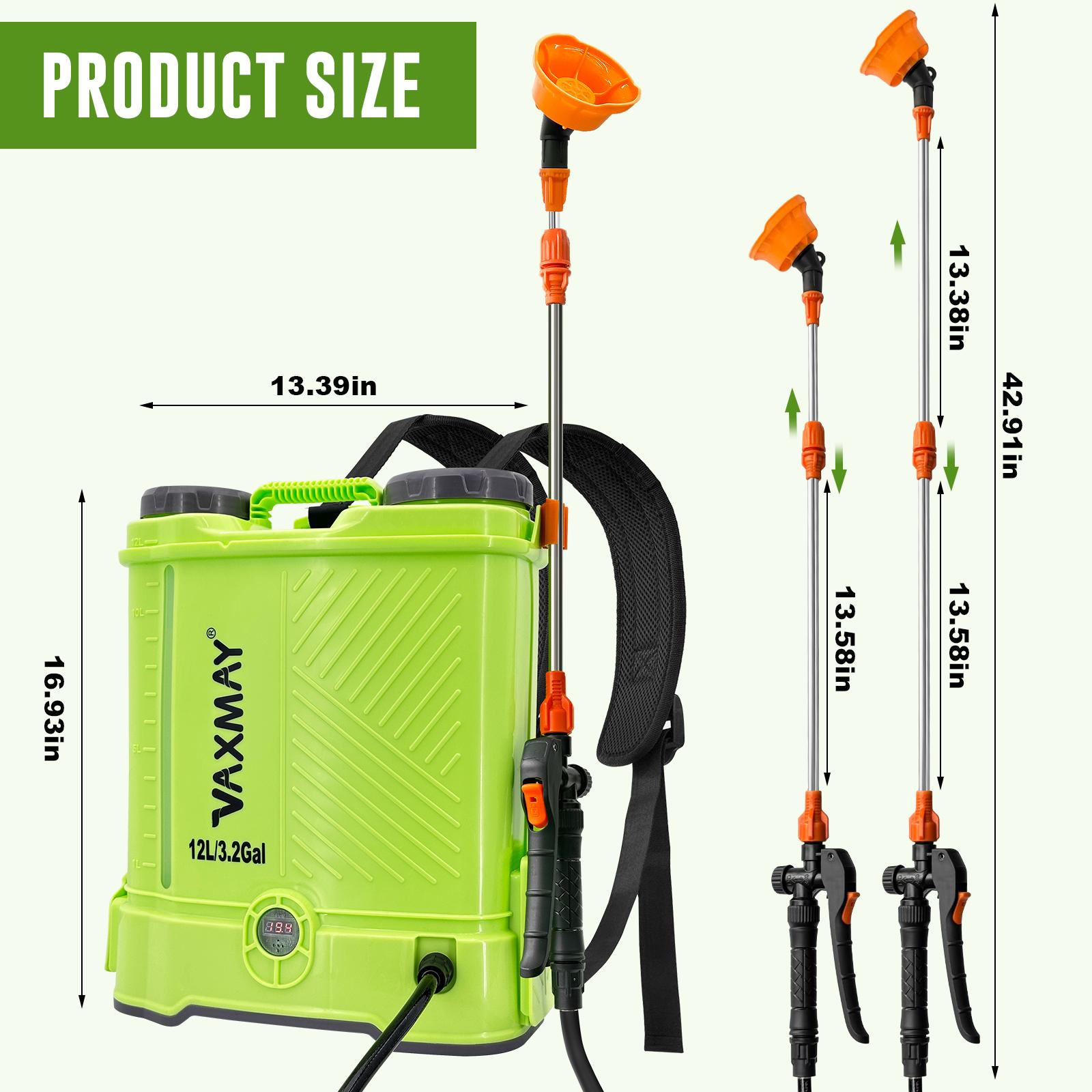 VAXMAY Battery Powered Backpack Sprayer 3.2 Gallon 80 PSI Electric Garden Sprayer Compatible with Makita 18V Battery 5 Nozzles 2.0 Ah Battery & Charger Included VAXMAY Battery Powered Backpack Sprayer 3.2 Gallon 80 PSI Electric Garden Sprayer Compatible with Makita 18V Battery 5 Nozzles 2.0 Ah Battery & Charger Included
