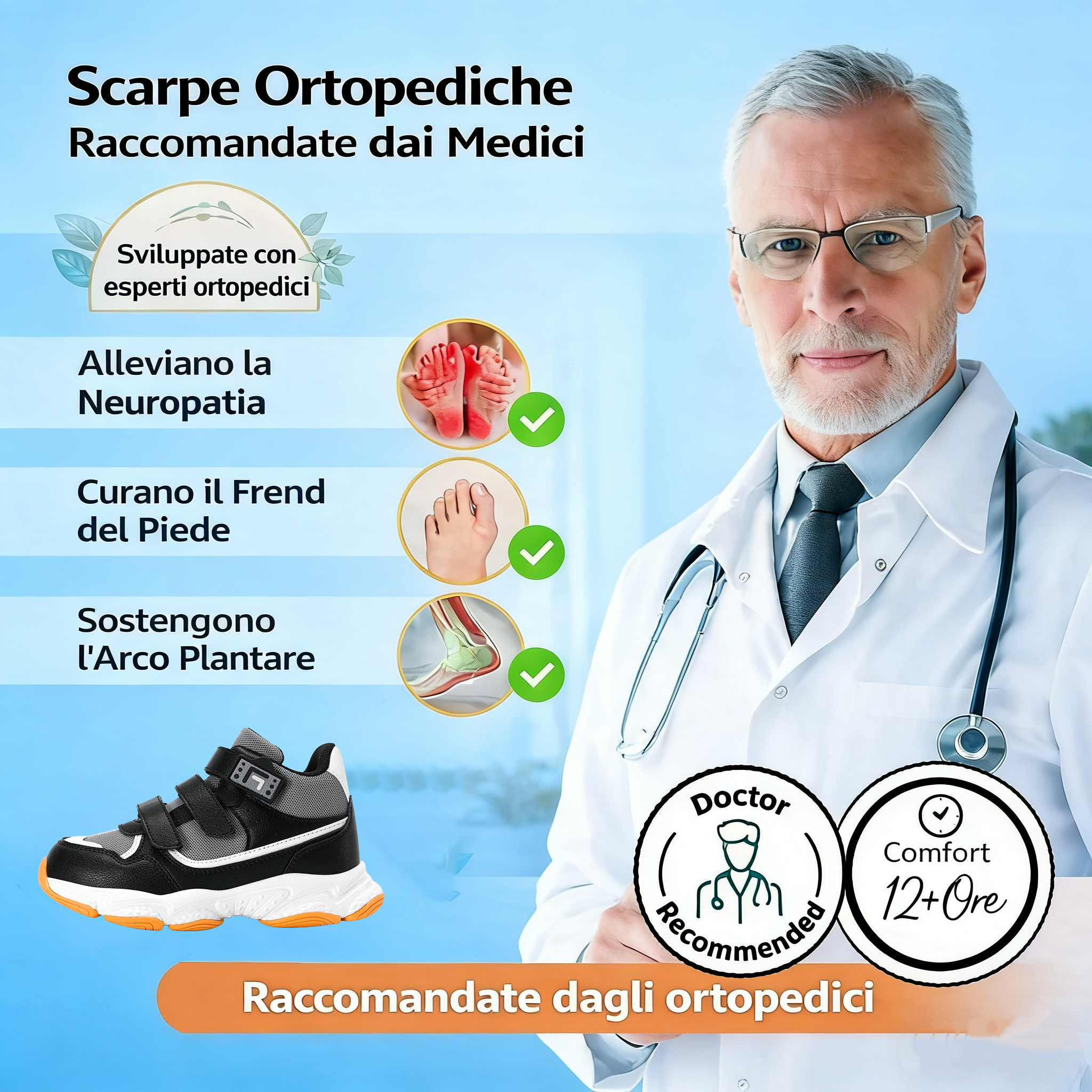 ⏰ Solo oggi: 70% di sconto – Non perderti l'occasione! Scarpe ergonomiche per bambini recentemente migliorate ✅ Adatte ai bambini che imparano a camminare e ai bambini con gravi deformità del piede