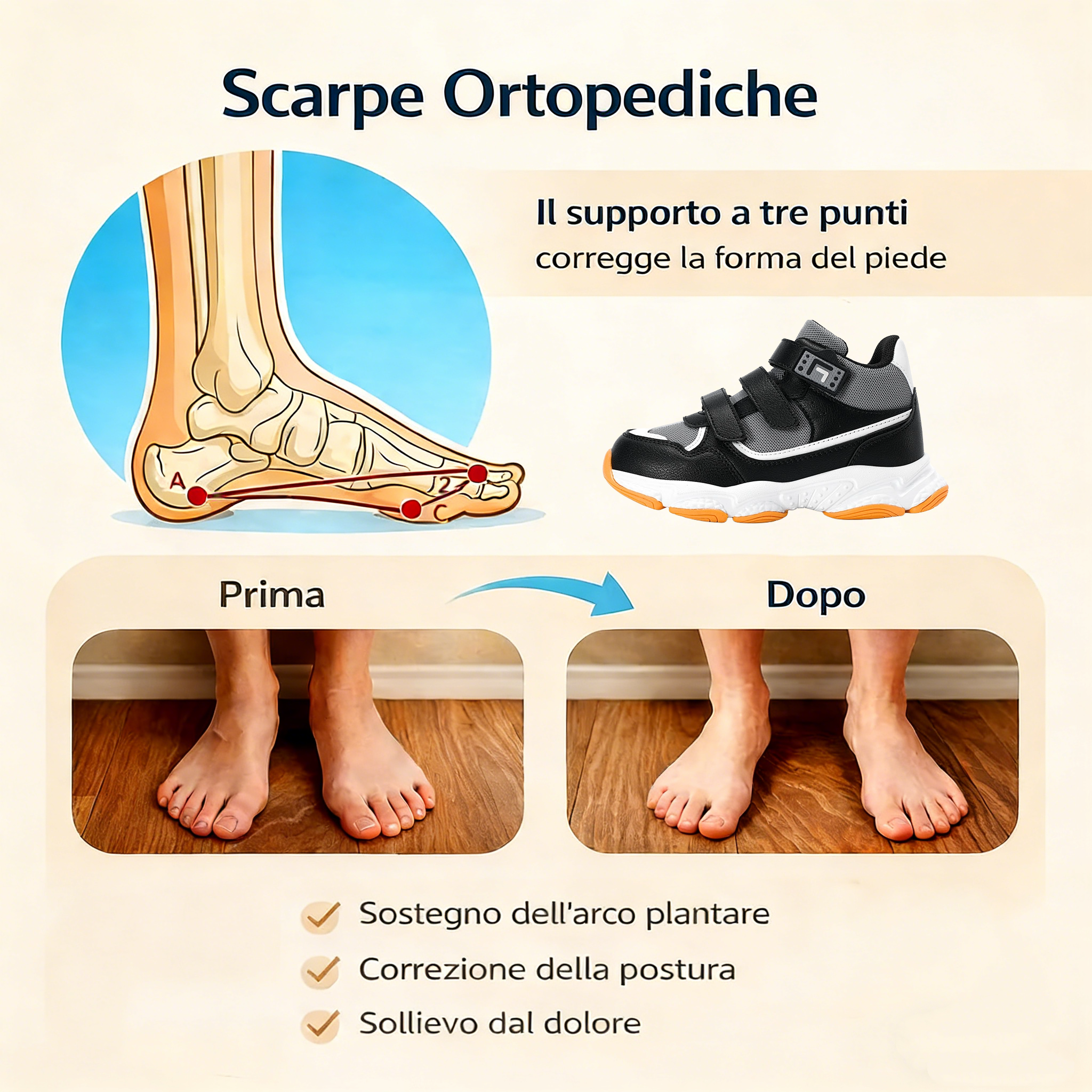 ⏰ Solo oggi: 70% di sconto – Non perderti l'occasione! Scarpe ergonomiche per bambini recentemente migliorate ✅ Adatte ai bambini che imparano a camminare e ai bambini con gravi deformità del piede