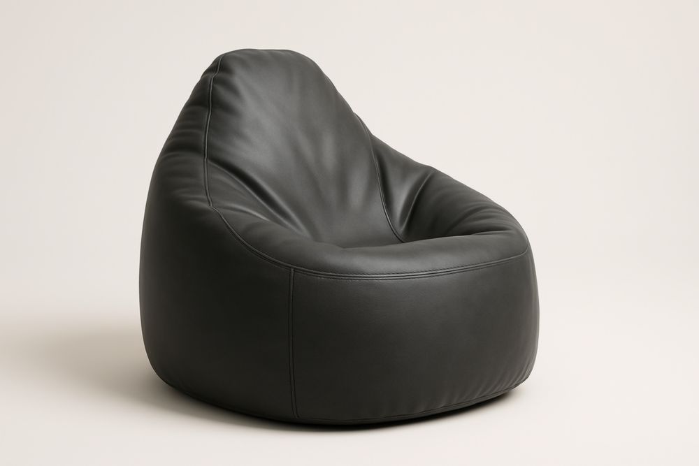Poltrona sacco in finta pelle nera