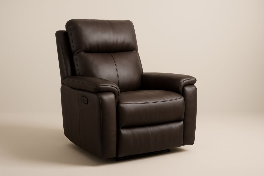 Poltrona reclinabile in pelle sintetica marrone