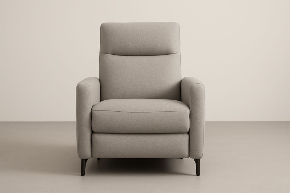 Poltrona reclinabile in tessuto grigio