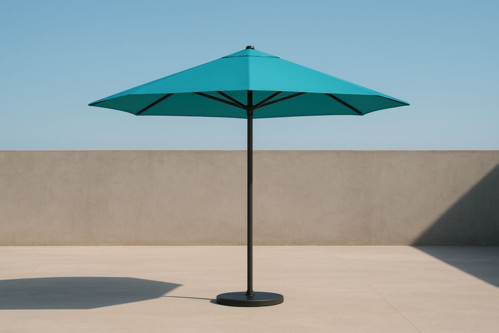 Ombrellone da Giardino Poligonale Verde Acqua in Poliestere con Struttura in Acciaio
